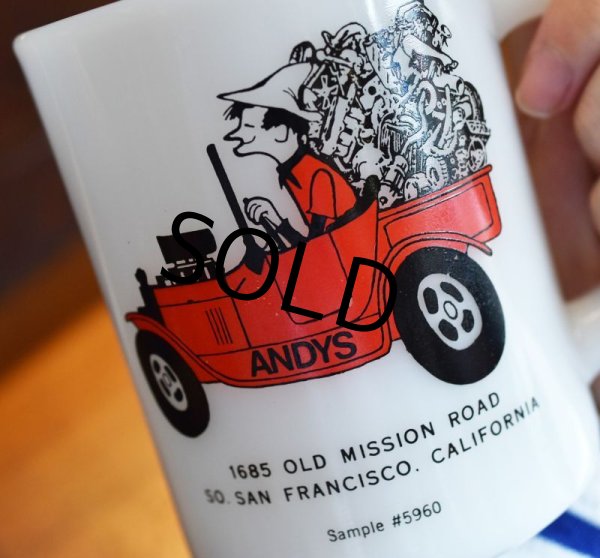 画像4: ビンテージ【FEDERAL】フェデラル【ANDY WALSH】アドバタイジングマグ【ミルクガラス】【マグカップ】  (4)