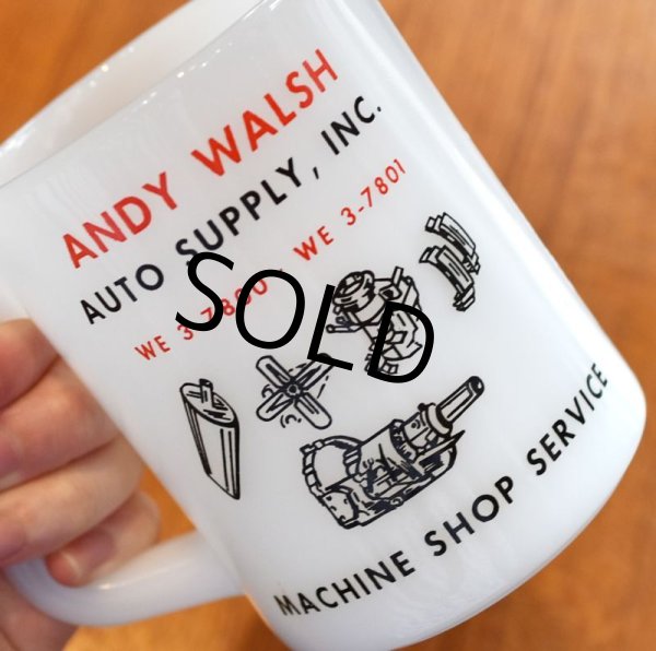 画像6: ビンテージ【FEDERAL】フェデラル【ANDY WALSH】アドバタイジングマグ【ミルクガラス】【マグカップ】  (6)