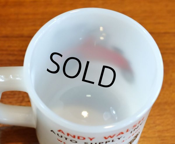 画像5: ビンテージ【FEDERAL】フェデラル【ANDY WALSH】アドバタイジングマグ【ミルクガラス】【マグカップ】  (5)