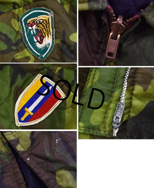 画像2: 【ビンテージ】【60's】 カモフラ【ベトジャン】70's ベトナム スーベニアジャケット 【キルティングポンチョライナー】   (2)