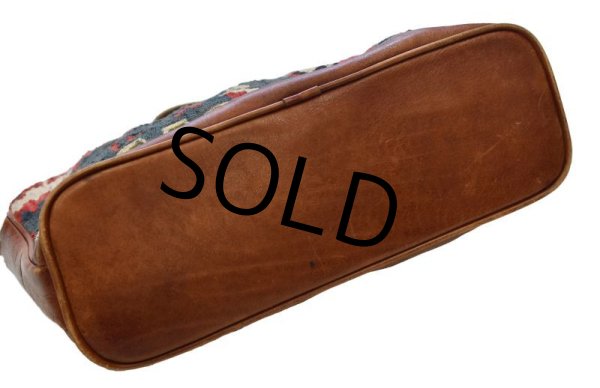 画像5: トルコ製【ビンテージ】【ネイティブ柄】ハンドメイド【ラグxレザー】【ハンドバッグ】【ブリーフケース】   (5)