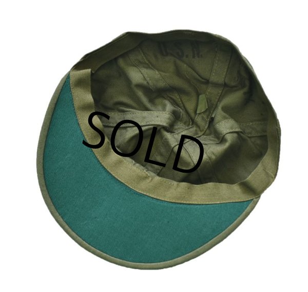 画像3: 40's【デッドストック】 【ビンテージ】【U.S.NAVY】【USN】【N-3】【HBTキャップ】【ステンシル入り】サイズ7 1/4【59ｃｍ程度】  (3)