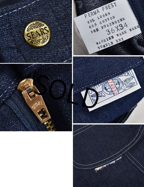 画像3: 【ビンテージ】【デッドストック】【SEARS】【シアーズ】【デニム】【ペインターパンツ】【36x34】  (3)