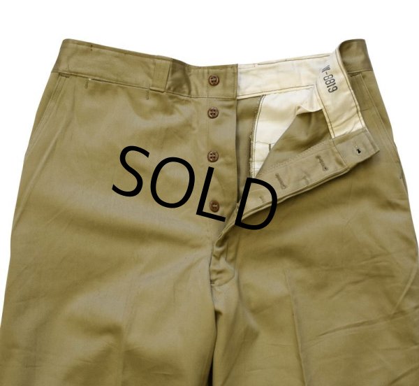 画像2: 【50's】【デッドストック】【ビンテージ】U.S.ARMY【米軍実物】【45カーキ】【チノパンツ】【チノパン】【34×33】  (2)
