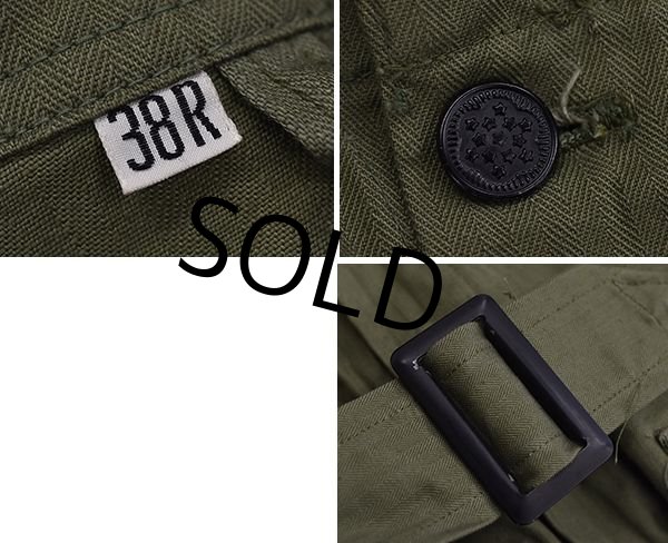 画像3: 【デッドストック】40's【ビンテージ】u.s.army【米軍実物】【M-43】HBT【ヘリンボーン】【オールインワン】【つなぎ】【38R】  (3)
