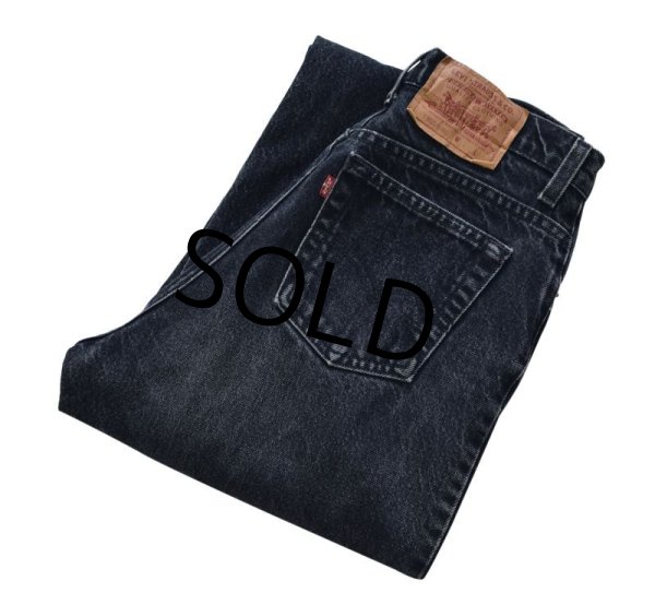 画像1: 【ビンテージ】【USA製】【LEVI'S】リーバイス【521】【ブラックデニム】【レディース古着】【サイズ12】【W27.5程度】  (1)