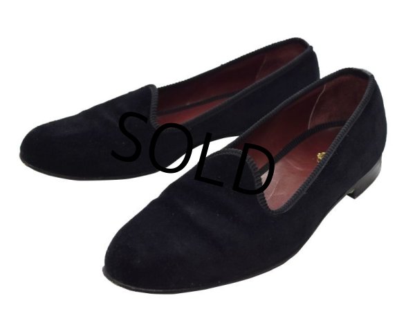 画像2: イングランド製【ビンテージ】【BRITCHES of Georgetowne】黒【ベロア】【スリッポン】【28cm程度】  (2)