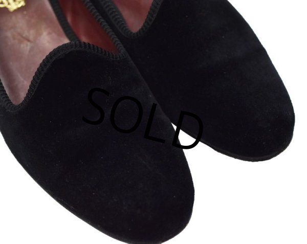 画像4: イングランド製【ビンテージ】【BRITCHES of Georgetowne】黒【ベロア】【スリッポン】【28cm程度】  (4)