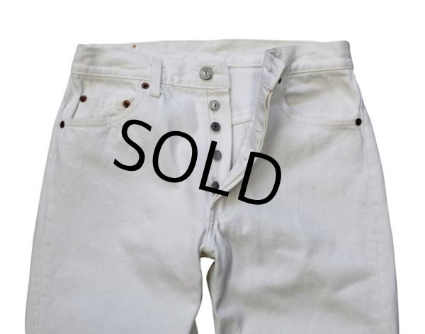 画像5: 【ビンテージ】【USA製】【LEVI'S】【リーバイス５０１】501 ホワイト 白【デニムパンツ】【30x30】  (5)