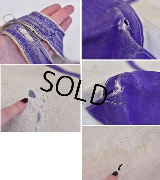 画像2: 80's~ ビンテージ【OLD トートバッグ】【紫×白】   (2)