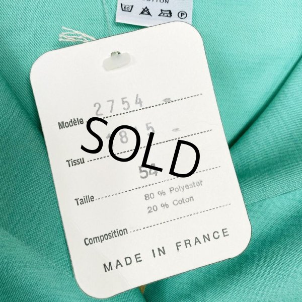 画像3: 【フランス製】デッドストック【ビンテージ】【ショップコート】【コットンポリ】【ミントブルー】【レディース54】レディース古着  (3)
