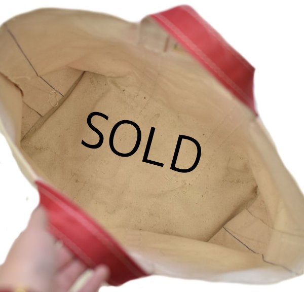 画像8: 耳付き 80's【ビンテージ】 【USA製】【L.L.bean】【L.L.ビーン】【キャンバス】【トートバッグ】【白×赤】  (8)