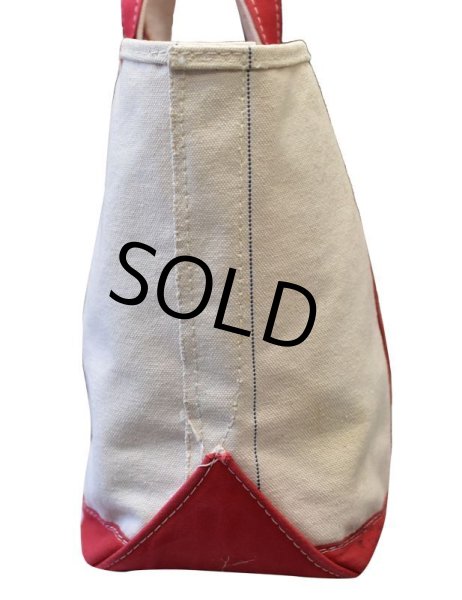 画像5: 耳付き 80's【ビンテージ】 【USA製】【L.L.bean】【L.L.ビーン】【キャンバス】【トートバッグ】【白×赤】  (5)