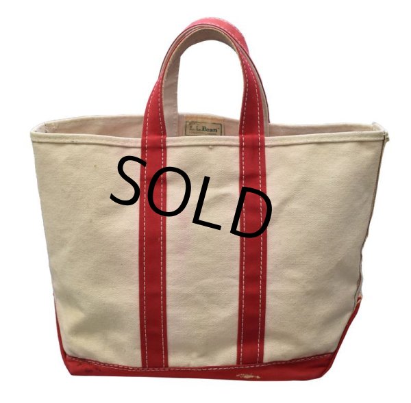 画像4: 耳付き 80's【ビンテージ】 【USA製】【L.L.bean】【L.L.ビーン】【キャンバス】【トートバッグ】【白×赤】  (4)