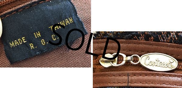 画像2: 【Contessa】【ビンテージ】【ブラウン】【マルチパターン】【総柄】【ショルダーバッグ】【ショルダーポーチ】  (2)