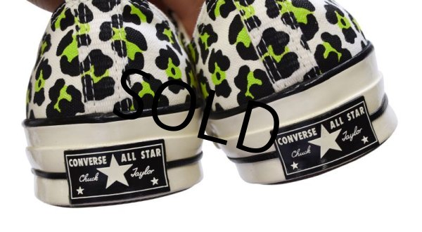 画像3: 【新品未使用】【コンバース】converse【CT70】【164410C】【白×黄緑】【ヒョウ柄】【チャックテイラー】【オールスター】【ローカット】【サイズ30.5cm】  (3)