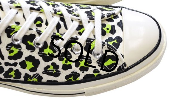画像4: 【新品未使用】【コンバース】converse【CT70】【164410C】【白×黄緑】【ヒョウ柄】【チャックテイラー】【オールスター】【ローカット】【サイズ30.5cm】  (4)