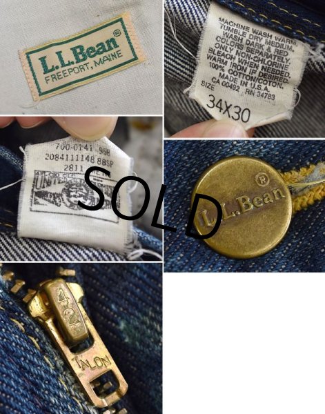 画像3:  【USA製】【ビンテージ】【L.L.Bean】【ＬＬビーン】【タロン４２ジップ】【デニムパンツ】【34×30】  (3)