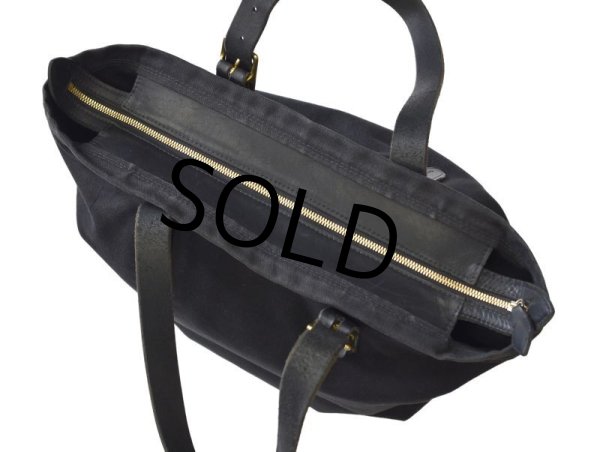 画像4: 【Kaufmann】カウフマン【黒】【レザーハンドル】【キャンバストートバッグ】  (4)