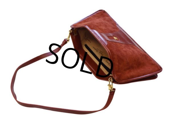画像6: ビンテージ【ピエール・カルダン】【Pierre Cardin】【スエード☓レザー】【ブラウン】【がま口】【ショルダーバッグ】  (6)