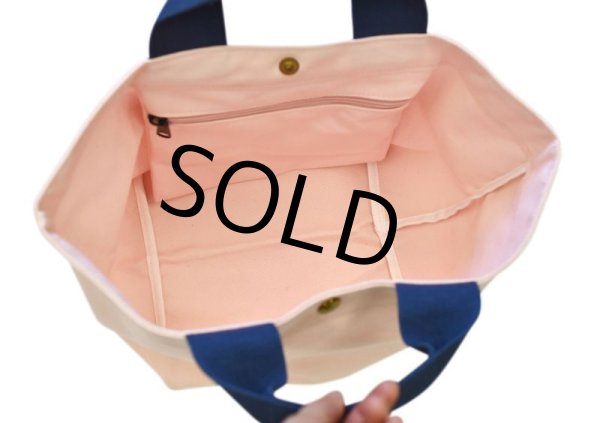 画像3: フランス製【HERVE CHAPELIER】【エルベシャプリエ】【ピンク×紺】【キャンバス】 【トートバッグ】  (3)