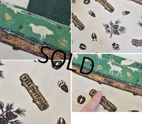画像2: ハンドメイド【YELLOW STONE】【総柄トートバッグ】  (2)