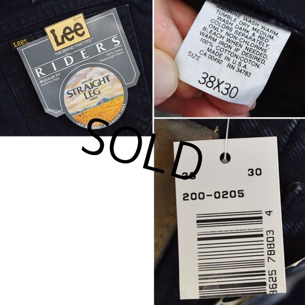画像3: 【USA製】【デッドストック】【ビンテージ】【Lee】【リー】【黒】【デニムパンツ】【38×30】  (3)