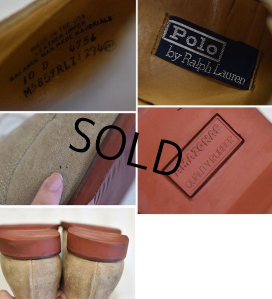 画像2: 【USA製】【RALPH LAUREN】ラルフローレン【サンドベージュ】ダーティーバックス【バックスシューズ】【10D】【28cm程度】  (2)