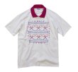 画像1: 90's【ビンテージ】USA製 Hane's【ヘインズ】【白×ピンク】【TENNIS】【テニスラケット】【襟付き】【Ｔシャツ】【サイズＬ】   (1)