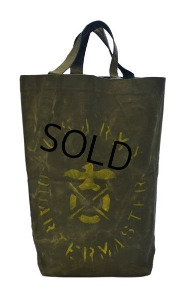 画像4: 40’s【ビンテージ】【米軍実物】【U.S.ARMY】【オイルドコットン】【トートバッグ】  (4)