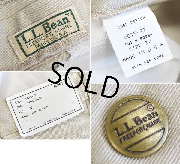 画像2: 90’ｓ【USA製】【デッドストック】【ビンテージ】【ＬＬビーン】【l.l.bean】【白・オフホワイト】【ショーツ】【ショートパンツ】【W32】  (2)