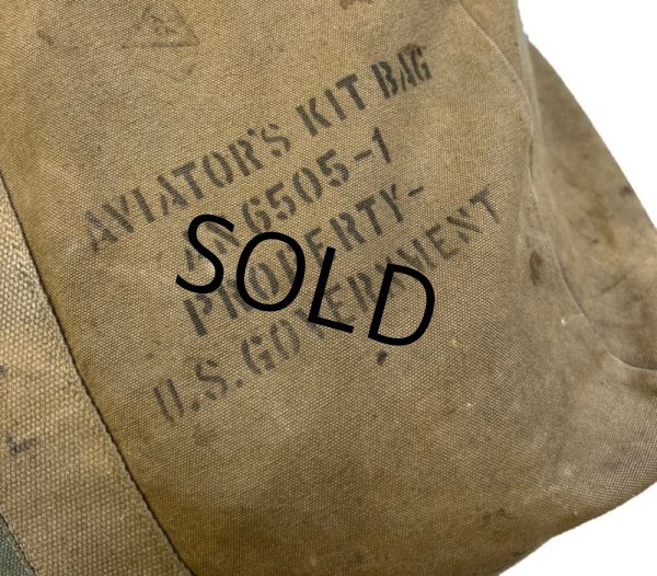 画像3: 40's【ビンテージ】【米軍実物】■【U.S.ARMY】【ステンシル入り】【アビエイターキットバッグ】★  (3)