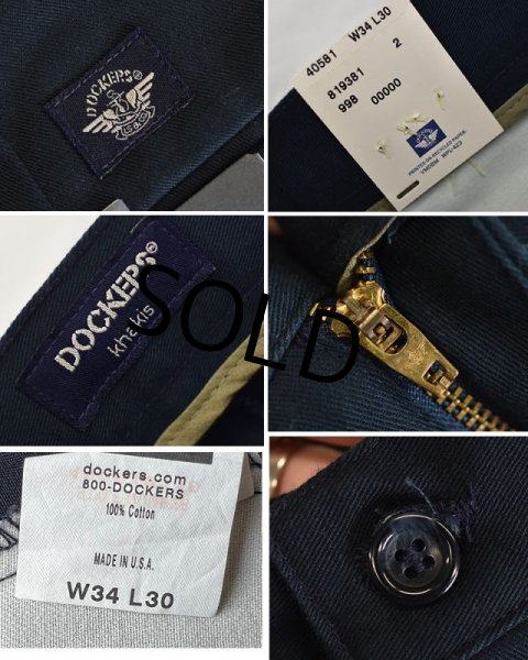 画像2: 【USA製】デッドストック【未使用品】【DOCKERS】ドッカーズ【紺】【relaxed khakis】コットンパンツ【34ｘ30】  (2)