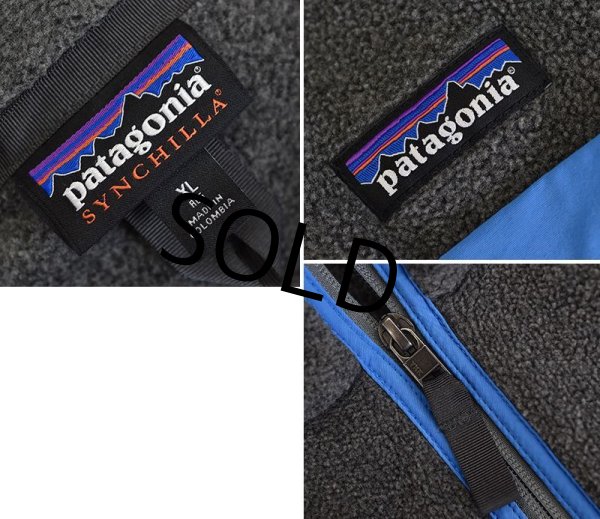 画像2: 【パタゴニア】patagonia グレー×青【シンチラフリースベスト】【フリースベスト】【サイズXL】  (2)