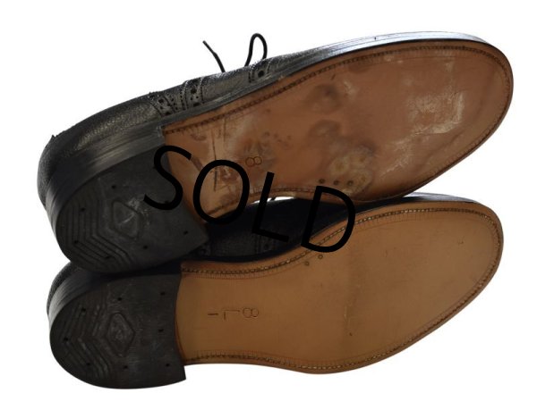 画像6: デッドストック【イングランド製】SANDERS【サンダース】【黒】【ウィングチップシューズ】【サイズ8】【26.5cm程度】  (6)