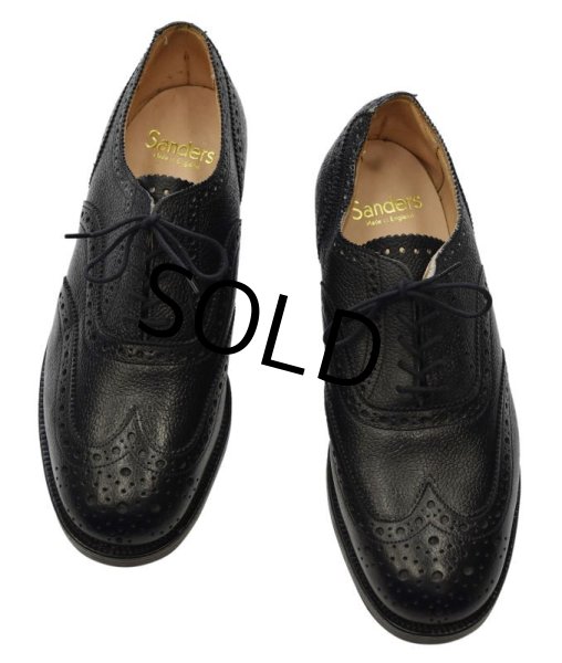 画像3: デッドストック【イングランド製】SANDERS【サンダース】【黒】【ウィングチップシューズ】【サイズ8】【26.5cm程度】  (3)