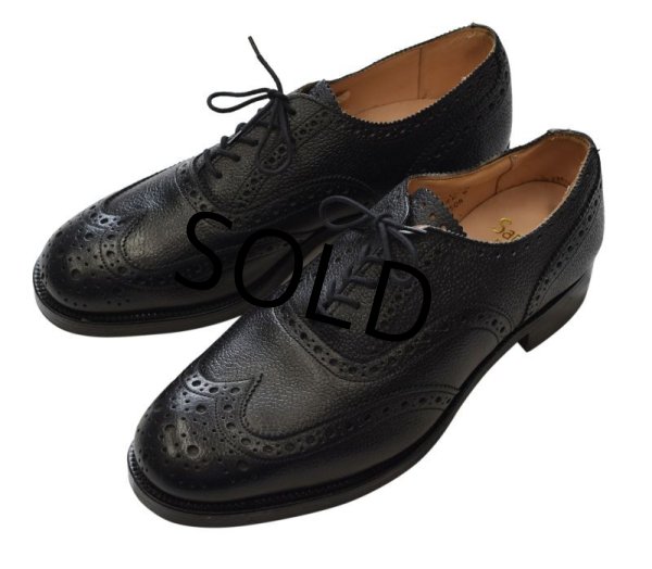 画像7: デッドストック【イングランド製】SANDERS【サンダース】【黒】【ウィングチップシューズ】【サイズ8】【26.5cm程度】  (7)