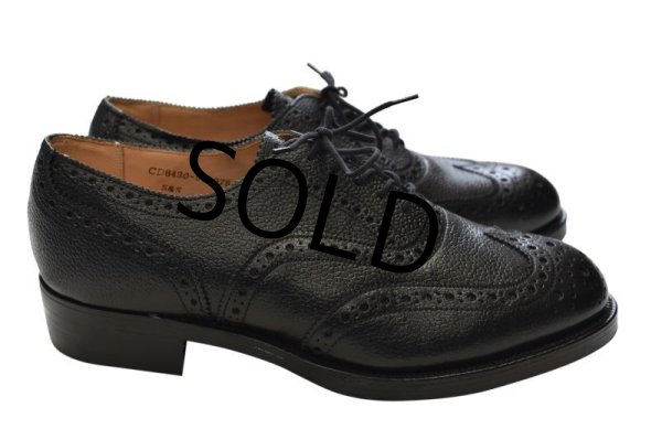 画像4: デッドストック【イングランド製】SANDERS【サンダース】【黒】【ウィングチップシューズ】【サイズ8】【26.5cm程度】  (4)
