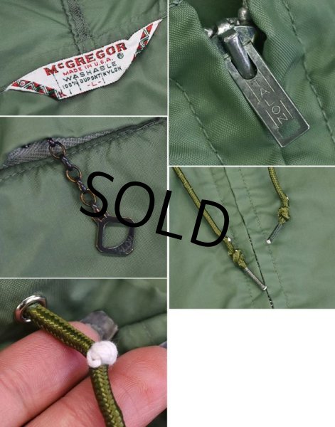 画像2: 50's〜【ＵＳＡ製】【ビンテージ】【マクレガー】【カーキ・緑】【ナイロンジャケット】【アノラックパーカー】【サイズＬ】  (2)