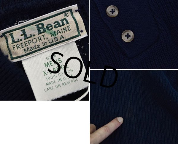 画像2: 【L.L.bean】【オールドLLビーン】【ヘンリーネック】【コットンセーター】【サイズXL】  (2)
