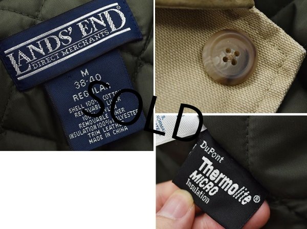 画像2: 【ランズエンド】【LANDS' END】【襟レザー】【キルティングライナー付き】【コットンジャケット 】【サイズM】  (2)