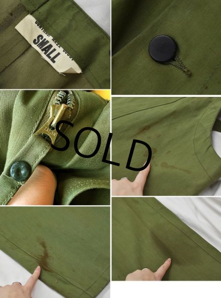 画像2: 40's ビンテージ【米軍実物】【U.S.NAVY】【レイントラウザーズ】【ウェットウェザートラウザーズ】 【サイズSMALL】【オーバーオール】  (2)