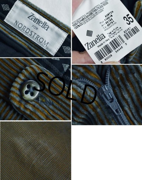 画像3: 【ビンテージ】イタリー製【Zanella】ノードストローム【ザネッラ】2タック【コーデュロイパンツ】【キャメル×水色】【サイズ35】  (3)