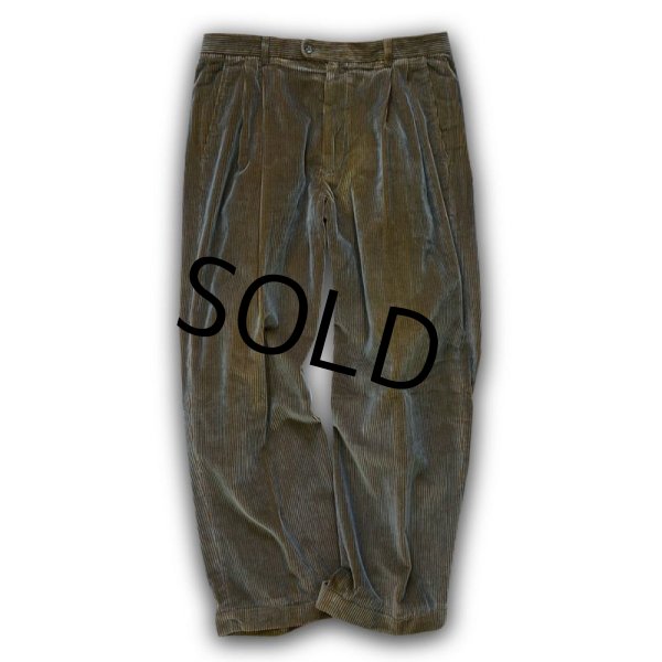 画像2: 【ビンテージ】イタリー製【Zanella】ノードストローム【ザネッラ】2タック【コーデュロイパンツ】【キャメル×水色】【サイズ35】  (2)