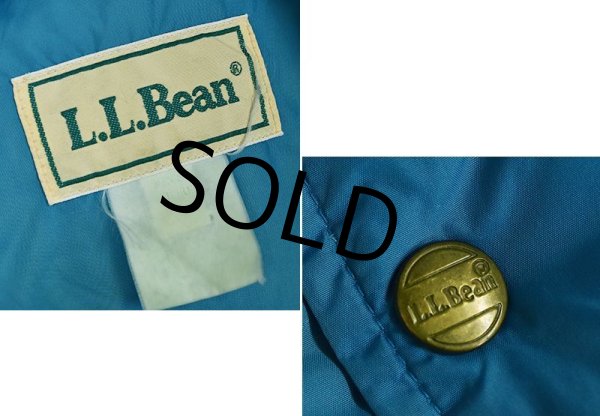 画像2: 【ビンテージ】【L.L.bean】刻印ボタン【L.L.ビーン】水色【ダウンベスト】【サイズＸＬ】  (2)