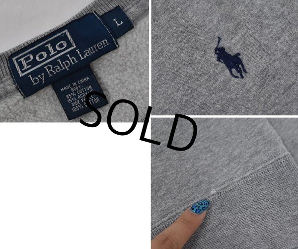 画像2: 【ラルフローレン】【ポロラルフローレン】【グレー】【前Vスウェット】【サイズL】  (2)