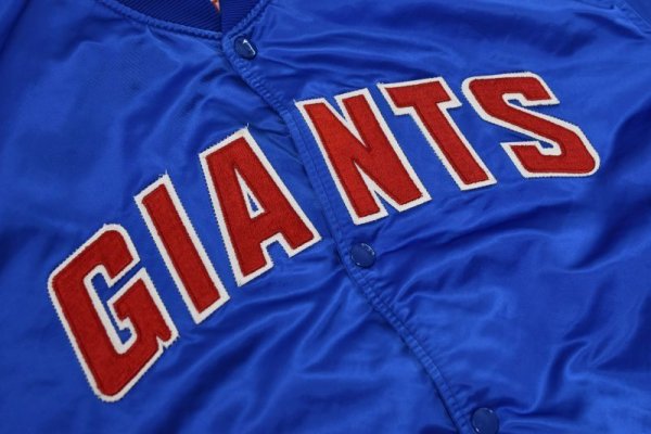画像3: 90's【USA製】ビンテージ【STARTER】【NFL】【GIANTS】青【中綿入り】【サテンジャケット】スタジャン【サイズXL】  (3)