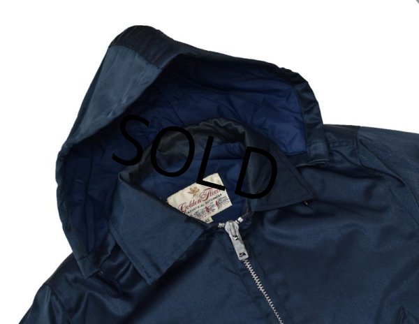 画像4: 【USA製】ビンテージ【Golden Fleece】【紺】フード付き【ナイロンジャケット】【サイズ４２】  (4)