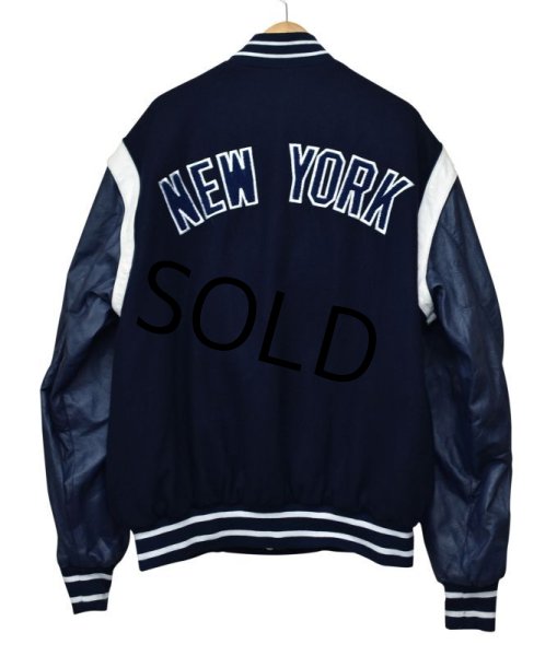 画像3: ビンテージ【MLB】【NYヤンキース】【JH DESIGN】【紺】【メルトン×レザー】スタジャン【サイズXL】  (3)