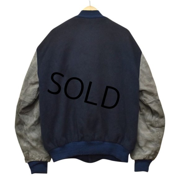 画像3: 【ビンテージ】【IDENTITY INC.】【紺メルトン×グレー スエード】【スタジャン】【サイズXXL】  (3)